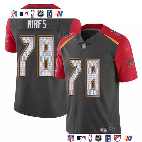 Personalized Buccaneers #78 Tristan Wirfs Gray Men’s Stitched NFL Limited Inverted Legend Jersey