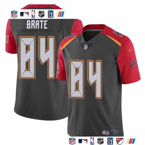 Personalized Buccaneers #84 Cameron Brate Gray Men’s Stitched NFL Limited Inverted Legend Jersey