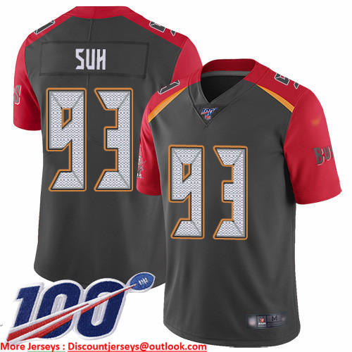 Personalized Buccaneers #93 Ndamukong Suh Gray Men’s Stitched NFL Limited Inverted Legend Jersey