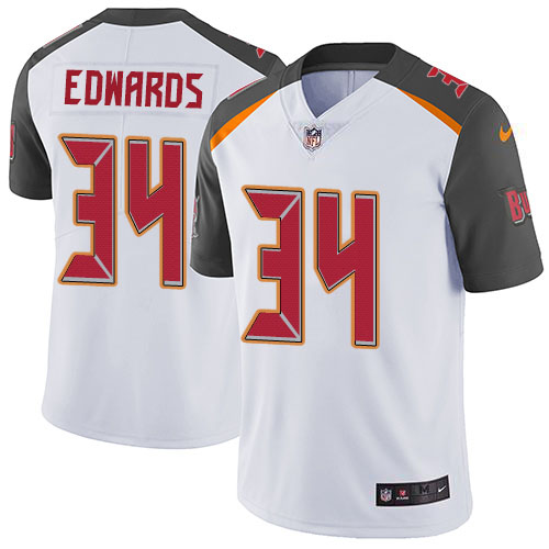Personalized Buccaneers #34 Mike Edwards White Men’s Stitched NFL Untouchable Limited Jersey
