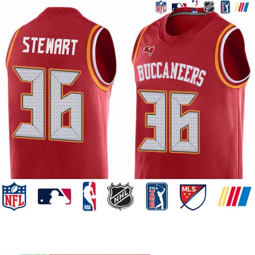 Personalized Buccaneers #36 M.J. Stewart Red Team Color Men’s Stitched NFL Limited Tank Top Jersey