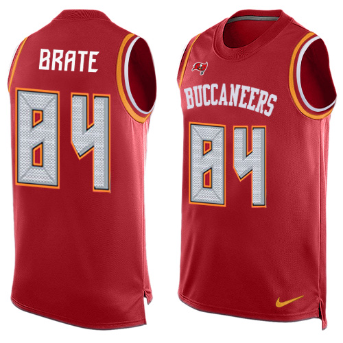 Personalized Buccaneers #84 Cameron Brate Red Team Color Men’s Stitched NFL Limited Tank Top Jersey