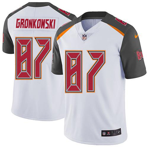 Personalized Buccaneers #87 Rob Gronkowski White Men’s Stitched NFL Untouchable Limited Jersey