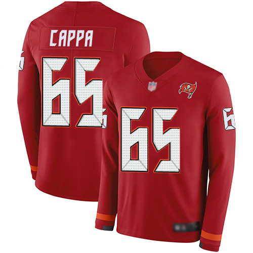 Personalized Buccaneers #65 Alex Cappa Red Team Color Men’s Stitched NFL Limited Therma Long Sleeve Jersey