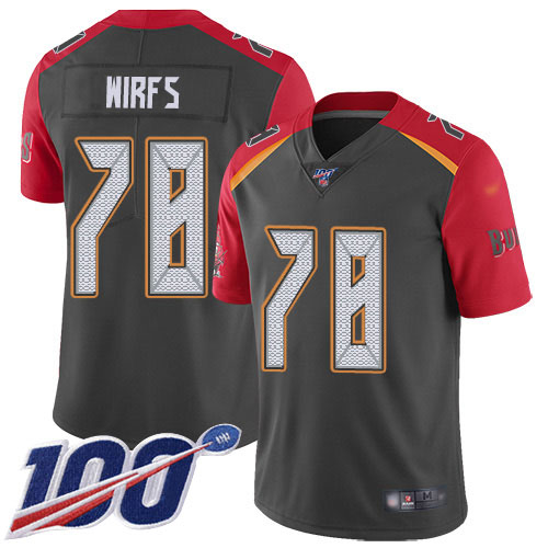 Personalized Buccaneers #78 Tristan Wirfs Gray Men’s Stitched NFL Limited Inverted Legend 100th Season Jersey