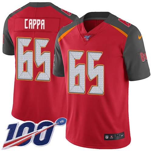 Personalized Buccaneers #65 Alex Cappa Red Team Color Men’s Stitched NFL 100th Season Untouchable Limited Jersey