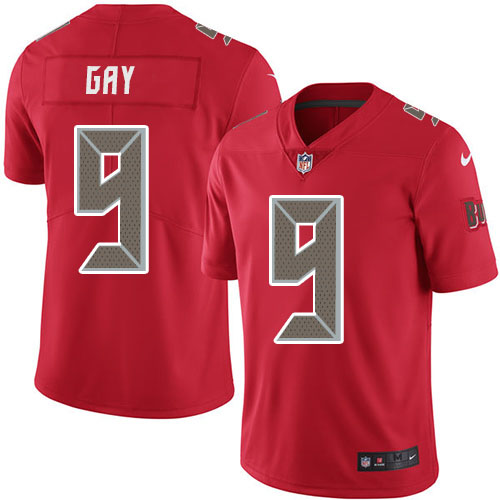 Personalized Buccaneers #9 Matt Gay Red Men’s Stitched NFL Limited Rush Jersey