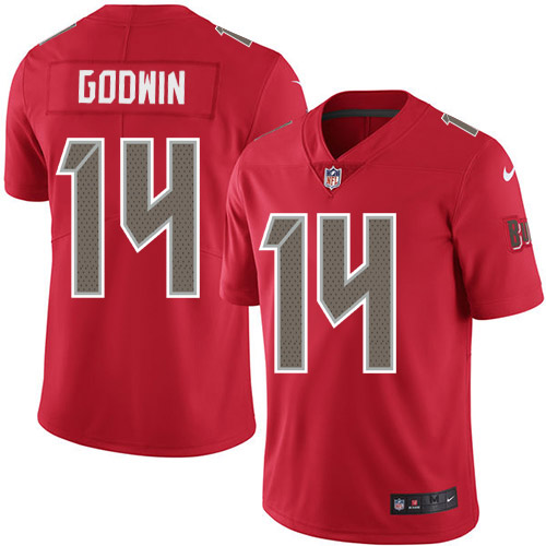 Personalized Buccaneers #14 Chris Godwin Red Men’s Stitched NFL Limited Rush Jersey
