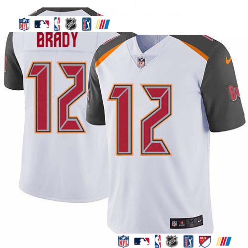 Personalized Buccaneers #12 Tom Brady White Men’s Stitched NFL Untouchable Limited Jersey