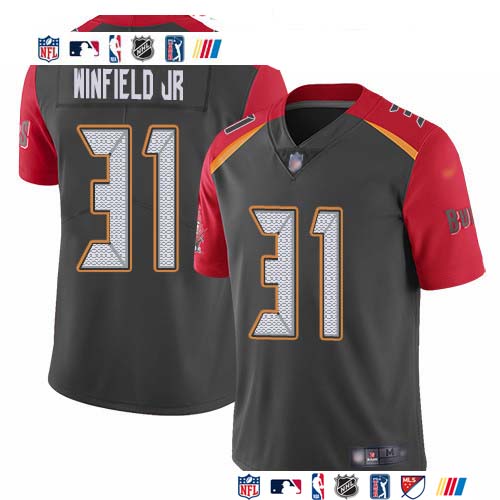 Personalized Buccaneers #31 Antoine Winfield Jr. Gray Men’s Stitched NFL Limited Inverted Legend Jersey