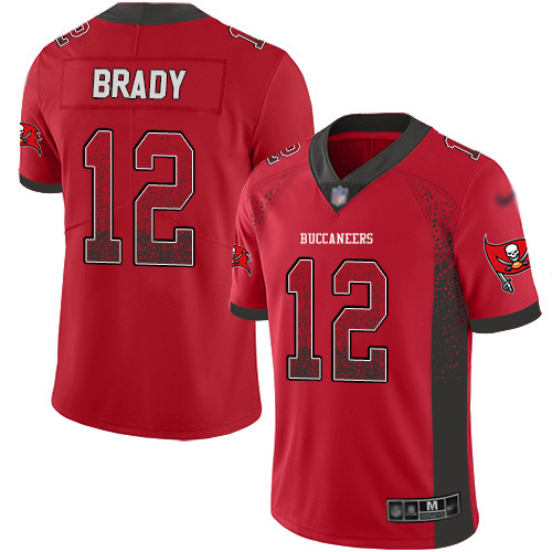 Personalized Buccaneers #12 Tom Brady Red Team Color Men’s Stitched NFL Limited Rush Drift Fashion Jersey