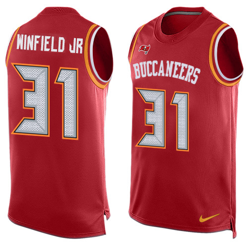 Personalized Buccaneers #31 Antoine Winfield Jr. Red Team Color Men’s Stitched NFL Limited Tank Top Jersey