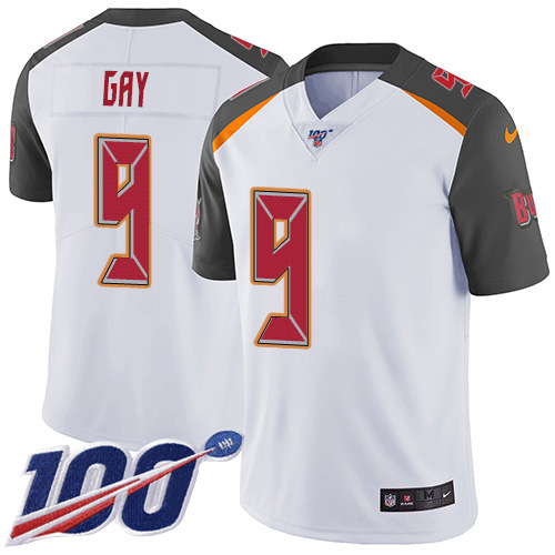 Personalized Buccaneers #9 Matt Gay White Men’s Stitched NFL 100th Season Untouchable Limited Jersey