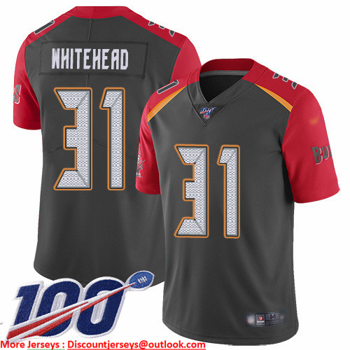 Personalized Buccaneers #31 Jordan Whitehead Gray Men’s Stitched NFL Limited Inverted Legend 100th Season Jersey