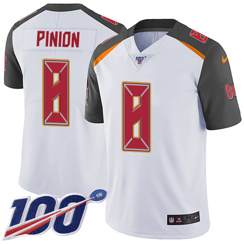 Personalized Buccaneers #8 Bradley Pinion White Men’s Stitched NFL 100th Season Untouchable Limited Jersey
