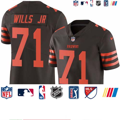 Personalized Browns #71 Jedrick Wills JR Brown Men’s Stitched NFL Limited Rush Jersey