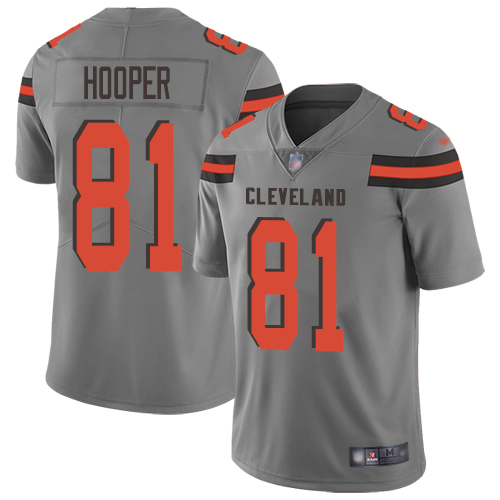 Personalized Browns #81 Austin Hooper Gray Men’s Stitched NFL Limited Inverted Legend Jersey