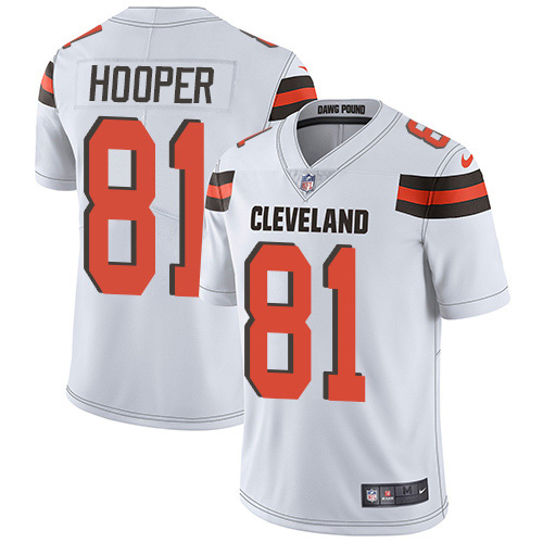 Personalized Browns #81 Austin Hooper White Men’s Stitched NFL Untouchable Limited Jersey