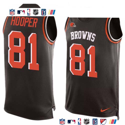 Personalized Browns #81 Austin Hooper Brown Team Color Men’s Stitched NFL Limited Tank Top Jersey
