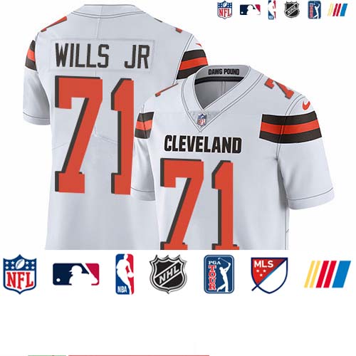 Personalized Browns #71 Jedrick Wills JR White Men’s Stitched NFL Untouchable Limited Jersey