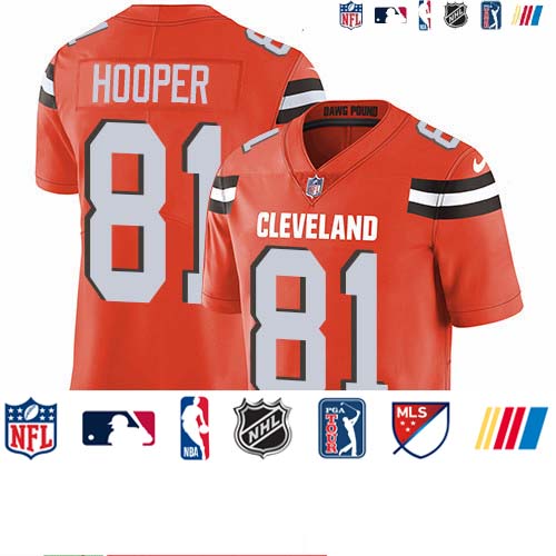 Personalized Browns #81 Austin Hooper Orange Alternate Men’s Stitched NFL Untouchable Limited Jersey