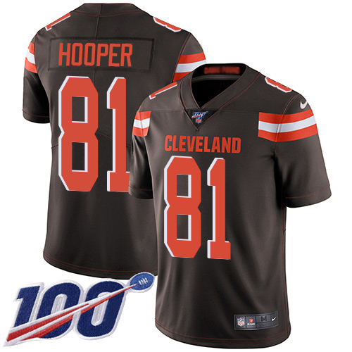 Personalized Browns #81 Austin Hooper Brown Team Color Men’s Stitched NFL 100th Season Untouchable Limited Jersey