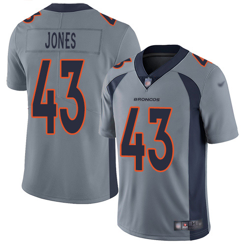 Personalized Broncos #43 Joe Jones Gray Men’s Stitched NFL Limited Inverted Legend Jersey