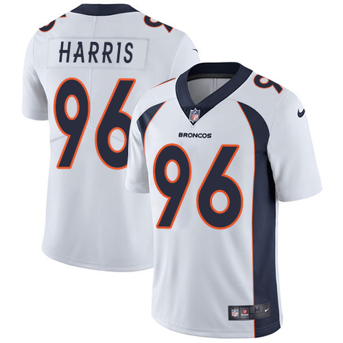 Personalized Broncos #96 Shelby Harris White Men’s Stitched NFL Untouchable Limited Jersey
