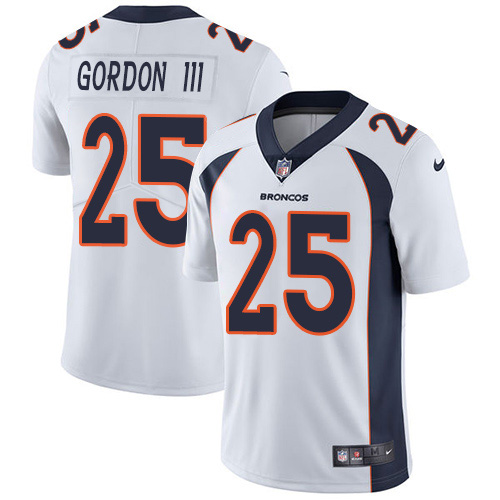 Personalized Broncos #25 Melvin Gordon III White Men’s Stitched NFL Untouchable Limited Jersey