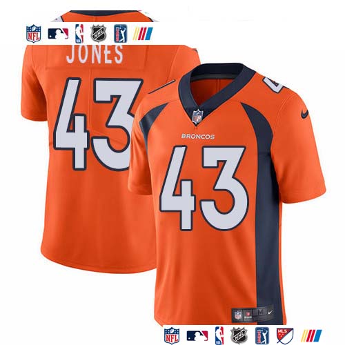 Personalized Broncos #43 Joe Jones Orange Team Color Men’s Stitched NFL Untouchable Limited Jersey