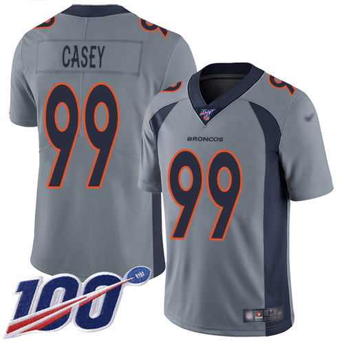 Personalized Broncos #99 Jurrell Casey Gray Men’s Stitched NFL Limited Inverted Legend 100th Season Jersey