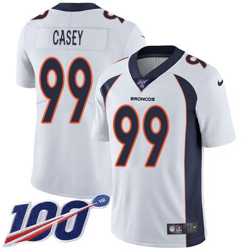 Personalized Broncos #99 Jurrell Casey White Men’s Stitched NFL 100th Season Untouchable Limited Jersey