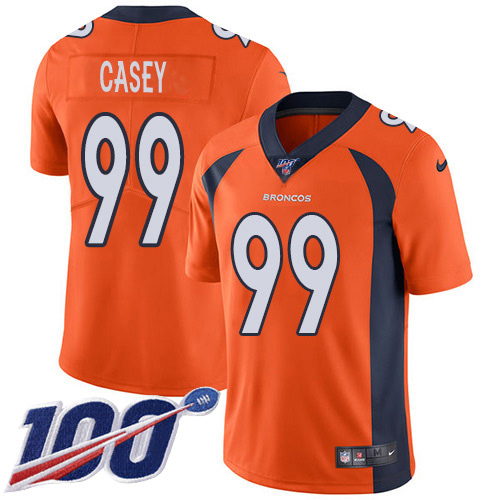 Personalized Broncos #99 Jurrell Casey Orange Team Color Men’s Stitched NFL 100th Season Untouchable Limited Jersey