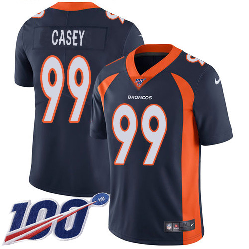 Personalized Broncos #99 Jurrell Casey Navy Blue Alternate Men’s Stitched NFL 100th Season Untouchable Limited Jersey