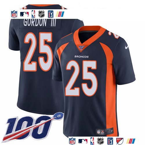 Personalized Broncos #25 Melvin Gordon III Navy Blue Alternate Men’s Stitched NFL 100th Season Untouchable Limited Jersey