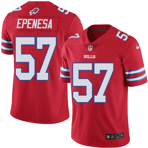 Personalized Bills #57 A.J. Epenesas Red Men’s Stitched NFL Limited Rush Jersey