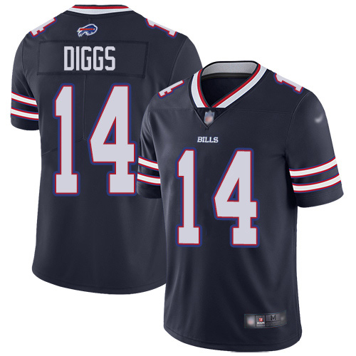 Personalized Bills #14 Stefon Diggs Navy Men’s Stitched NFL Limited Inverted Legend Jersey