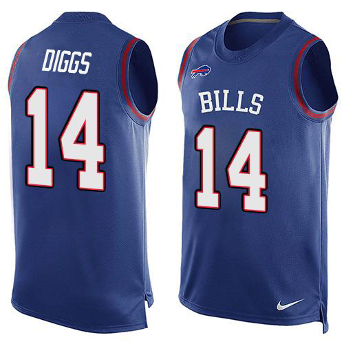 Personalized Bills #14 Stefon Diggs Royal Blue Team Color Men’s Stitched NFL Limited Tank Top Jersey