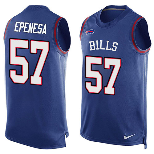 Personalized Bills #57 A.J. Epenesas Royal Blue Team Color Men’s Stitched NFL Limited Tank Top Jersey