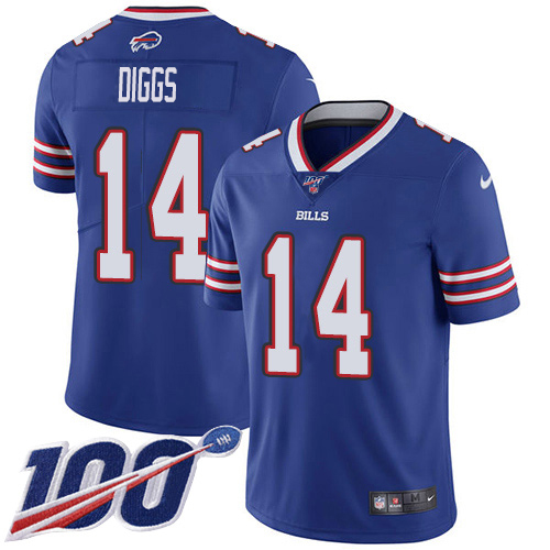 Personalized Bills #14 Stefon Diggs Royal Blue Team Color Men’s Stitched NFL 100th Season Untouchable Limited Jersey