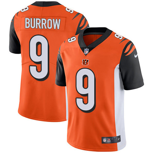 Personalized Bengals #9 Joe Burrow Orange Alternate Men’s Stitched NFL Untouchable Limited Jersey