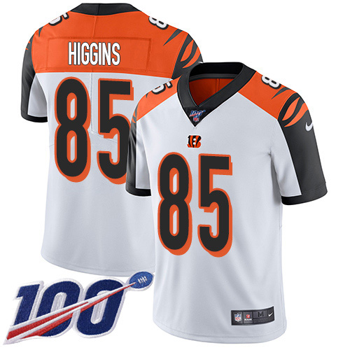 Personalized Bengals #85 Tee Higgins White Men’s Stitched NFL 100th Season Untouchable Limited Jersey