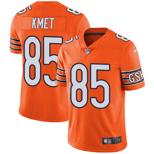 Personalized Bears #85 Cole Kmet Orange Men’s Stitched NFL Limited Rush Jersey