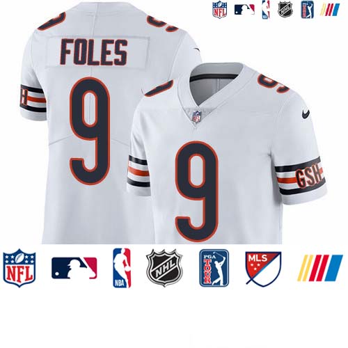 Personalized Bears #9 Nick Foles White Men’s Stitched NFL Untouchable Limited Jersey