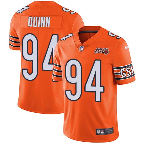 Personalized Bears #94 Robert Quinn Orange Men’s Stitched NFL Limited Rush 100th Season Jersey
