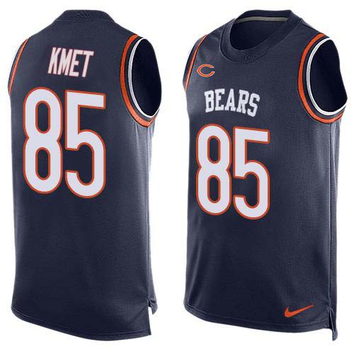 Personalized Bears #85 Cole Kmet Navy Blue Team Color Men’s Stitched NFL Limited Tank Top Jersey