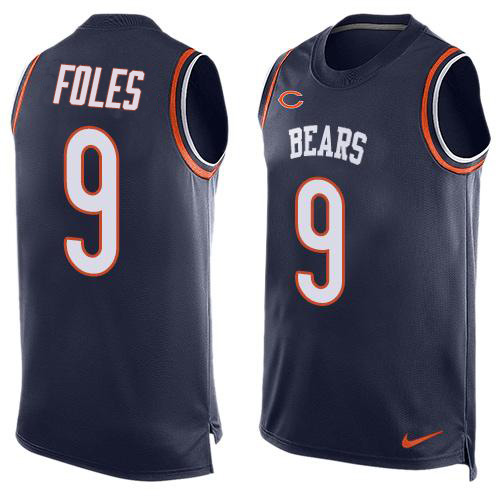 Personalized Bears #9 Nick Foles Navy Blue Team Color Men’s Stitched NFL Limited Tank Top Jersey