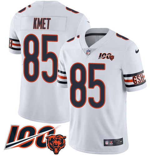Personalized Bears #85 Cole Kmet White Men’s Stitched NFL 100th Season Untouchable Limited Jersey
