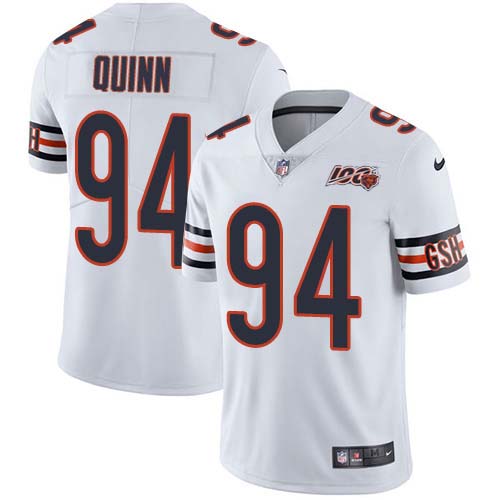 Personalized Bears #94 Robert Quinn White Men’s Stitched NFL 100th Season Untouchable Limited Jersey