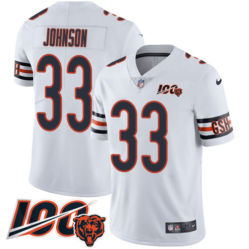 Personalized Bears #33 Jaylon Johnson White Men’s Stitched NFL 100th Season Untouchable Limited Jersey